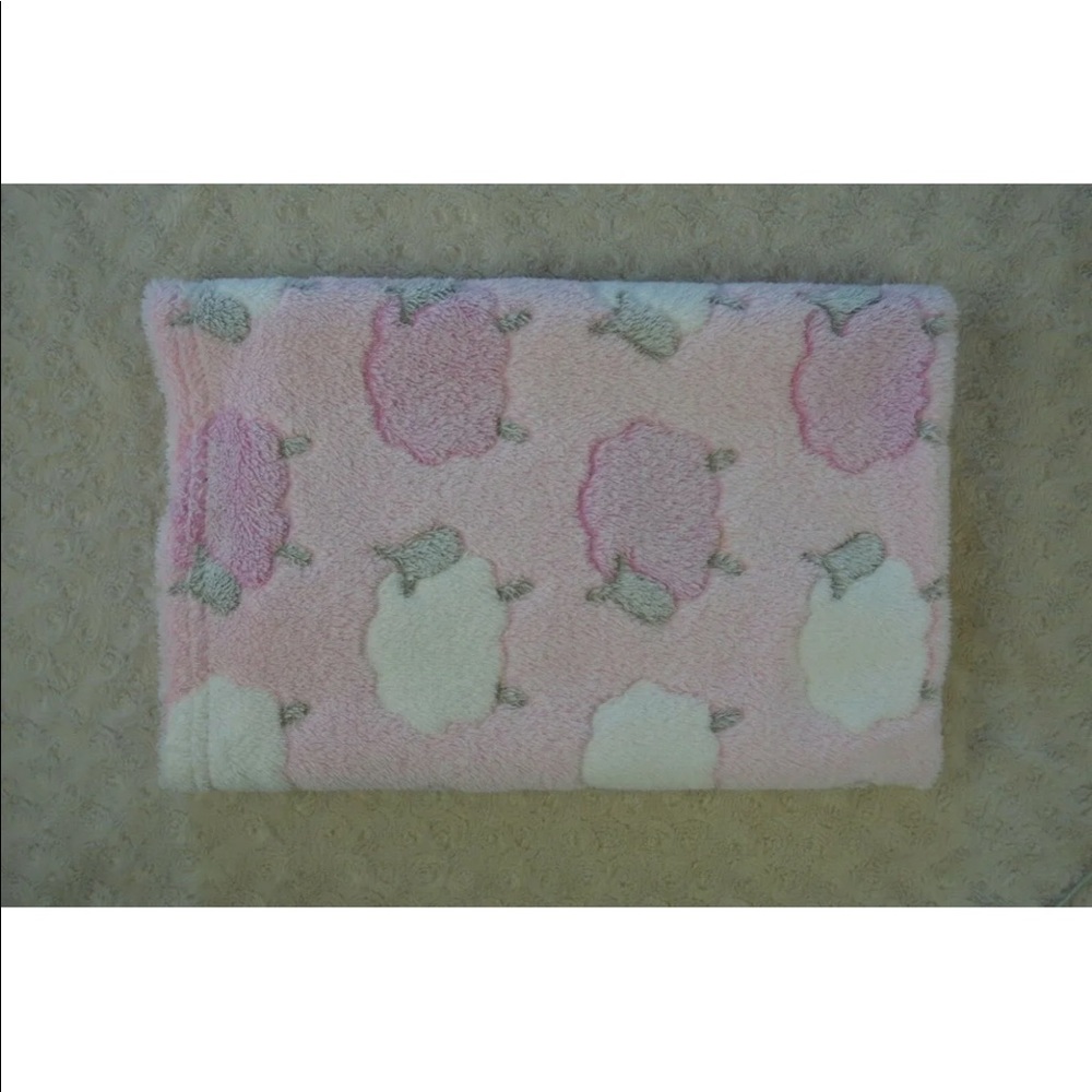 Snugly Baby Lamb Sheep Baby Blanket Pink White Gray Plush Security Lovey